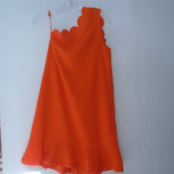 Victoria Beckham for Target Womens One Shoulder Scallop Bow Dress Size S Orange - Picture 3 of 6